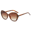 Retro oversized tortoiseshell polygon sunglasses with brown gradient lenses for women - Tortoiseshell Frame Tea Lens