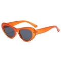 Lunettes de soleil œil de chat rétro avec monture orange transparent et verres gris - Monture Orange Verre Gris