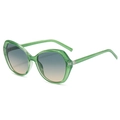 Retro oversized sunglasses with green translucent frames and gradient lenses - Green Frame Green Yellow Lens