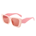 Pink chunky frame cat eye sunglasses with dark lenses and vintage square profile design - Pink Frame / Pink Lens