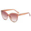 Occhiali da sole cat eye chic con montatura tè trasparente e lenti sfumate marroni - Montatura Tè Trasparente Lenti Sfumate Rosse