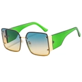 Lunettes de soleil carrées avec verres dégradés bleu jaune et branches vert fluo - Branches Vertes Verres Bleu Jaune