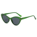 Retro cat-eye sunglasses with translucent green frames and dark grey lenses - Translucent Green Frame Grey Lens