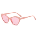 Retro cat eye sunglasses with pink translucent lenses and solid pink frames - Pink Frame / Pink Lens