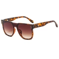 Chic leopard tortoiseshell square oversized sunglasses with brown gradient lenses - Tortoiseshell Frame Tea Lens