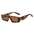 Modern rectangular sunglasses featuring a bold brown tortoiseshell frame and dark lenses - Tortoise Shell Frame