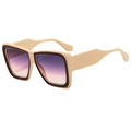 Occhiali da sole squadrati retrò beige e marroni con lenti sfumate rosa per uomo e donna - Montatura Nera e Beige Lenti Grigio Gialle