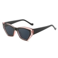 Fashionable bicolor cat-eye sunglasses with black and pink frames for women - Black Pink Frame Grey Lens
