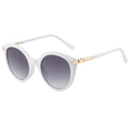 Occhiali da sole cat-eye con montatura bianca, lenti grigie sfumate e oro - Montatura Bianca Lente Grigia