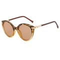 Occhiali da sole cat eye con montatura tartarugata e lenti marrone scuro - Montatura Leopardata e Tè Lenti Tè