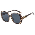 Chic oversized sunglasses with tortoiseshell frames and gold metal temple accents - Tortoise Frame Grey Lens