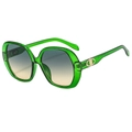 Fashion oversized square sunglasses with transparent green frames and gradient lenses - Green Frame Green Yellow Lens