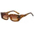 Retro square tortoiseshell sunglasses with brown gradient lenses and wide frame - Tortoiseshell Frame Tea Lens