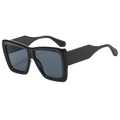 Occhiali da sole squadrati neri oversize con montatura spessa e lenti anti-UV - Montatura Nera Lenti Grigie