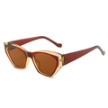 Lunettes de soleil cat-eye géométriques avec monture marron ambre et verres foncés - Monture Rose Marron Lentille Marron