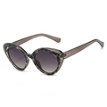 Gafas de sol retro cat-eye con montura de carey y lentes degradadas en color violeta - Montura Gris Lente Gris