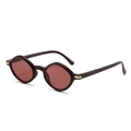 Gafas de sol geométricas clásicas con montura café oscuro y lentes marrón rojizo - Montura Granate Lentes Rojo Vino