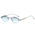 Lunettes de soleil géométriques sans monture avec verres bleus dégradés et métal - Monture Argent Verres Bleu Gris