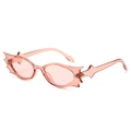 Rosafarbene transparente Fledermaus-Sonnenbrille mit sternförmigem Rahmen für Partys - Rosa Rahmen / Rosa Gläser