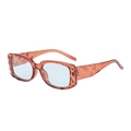Vintage irregular rectangle sunglasses with tortoise frame and light blue lenses - Tea Frame Blue Lens