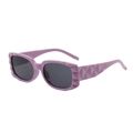 Vintage-Sonnenbrille mit lila strukturiertem Rahmen und dunklen Gläsern für Damen - Violetter Rahmen Graue Linsen