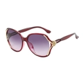 Modische Oversize-Schmetterlings-Sonnenbrille mit weinrotem Rahmen und Goldrosen - Roter Rahmen Verlauf Rosa Gläser