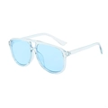 Modern aviator sunglasses featuring a transparent resin frame and light blue tinted lenses - Blue Frame / Blue Lens