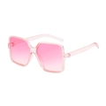 Classic square oversized pink gradient sunglasses with a transparent fashion frame for women - Pink Frame / Pink Lens