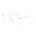 Modern transparent aviator eyeglasses with a classic double bridge and clear pilot frame - Transparent Frame