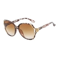 Trendige Leopard Sonnenbrille im Oversize-Stil mit goldener Rose und Verlaufsgläsern - Demi Rahmen Gradient Tee Gläser