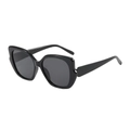 Occhiali da sole chic cat eye oversize con montatura nera lucida e lenti scure - Montatura Nera Lenti Grigio Nero