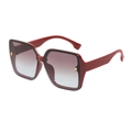 Gafas de sol cuadradas clásicas de gran tamaño con montura burdeos y lentes degradadas - Montura Rojo Oscuro Lentes Marrón Azul