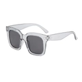 Lunettes de soleil carrées transparentes modernes avec verres gris foncé MS2540 - Monture Grise / Verres Gris-Noir