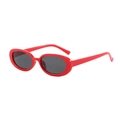 Classic red oval frame sunglasses with black lenses in a 90s vintage retro style - Red Frame Dark Grey Lens