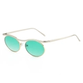 Lunettes Steampunk Gothiques avec verres ovales dégradé vert et monture en métal bicolore - Monture Argent / Verres Verts