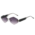 Occhiali da sole senza montatura a triangolo con lenti viola sfumate e metallo - Montatura Gunmetal Lenti Sfumate Viola Grigio