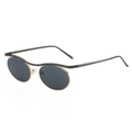 Steampunk round sunglasses with dark gray lenses and dual-tone metal frame - Gun Metal Frame / Dark Grey Lens