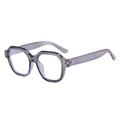 Montura de gafas hexagonal de gran tamaño en color púrpura transparente con remaches - Marco Gris