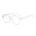 Lunettes carrées rétro avec monture transparente et détails de rivets métalliques - Monture Transparente