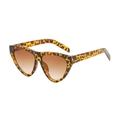 Occhiali da sole cat eye leopardati con lenti sfumate marroni per uno stile retrò chic - Montatura Demi Lenti Tè Sfumate