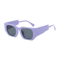 Chic irregular purple frame sunglasses with dark grey lenses for UV protection - Purple Frame Grey Lens