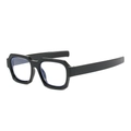 Occhiali quadrati classici nero lucido con rivestimento anti-luce blu sui vetri - Montatura Nera