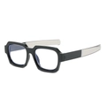 Occhiali neri quadrati classici con stanghette bicolore e lenti anti luce blu - Grigio Nero