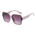 Fashionable square oversized sunglasses with purple gradient lenses and light pink frame - Sand Purple Frame Gradient Grey Lens