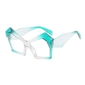 Gafas de sol geométricas de gran tamaño con montura degradada verde transparente - Verde Transparente