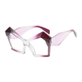 Lunettes de soleil géométriques oversize dégradé rose avec monture polygonale style hip-hop - Violet Transparent