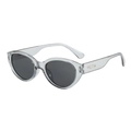 Modische Katzenaugen-Sonnenbrille mit transparentem grauem Rahmen und dunklen Gläsern - Grauer Rahmen / Schwarzgraue Gläser