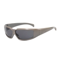 Futuristische sportzonnebril met bronskleurig metalen frame en donkergrijze glazen - Khaki Frame Zwart Grijze Lenzen