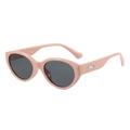 Modische rosa Katzenaugen-Sonnenbrille mit dunklen Gläsern und eleganten Silber-Akzenten - Rosa Rahmen Dunkelgraue Gläser