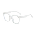 Classic transparent square frame eyeglasses with a vintage oversized minimalist design - Transparent Frame